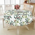 thumbnail image 4 of MIZHONA Sage Green Round Tablecloth,Plants Leaves Table Cloth for Kitchen Party Outdoor Decor，60", 4 of 5
