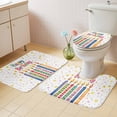 thumbnail image 4 of Birthday Celebration Bathroom Rugs Set Colorful Candles Non Slip Absorbent Soft Bath Mats 3 Piece Set with Bathroom Rug, U-Shaped Floor Mat, Toilet Seat Cover Small Size, 4 of 9