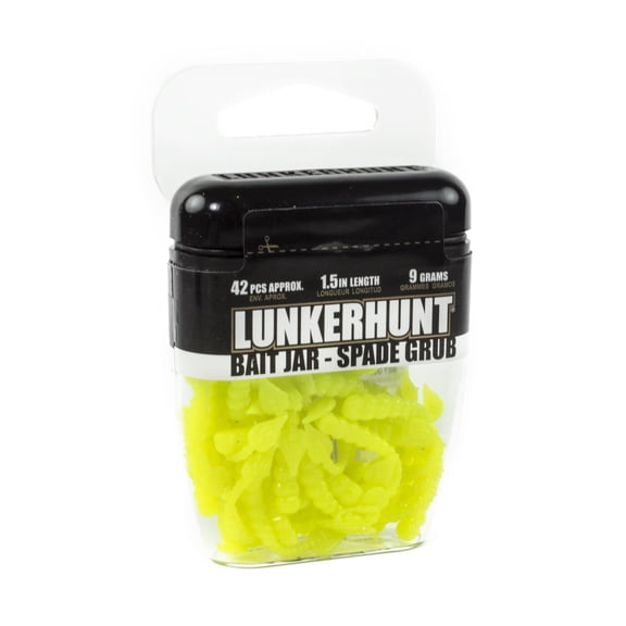 Spade Grub Bait Jar - Chartreuse - 1.5" & 1/3 oz