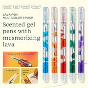 Lifelines Multi-Color Scented Lava Gel Pen Set, 0.5mm Colored Gel Pens Infused with Scented Essential Oil Blends, 5 Pack
