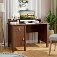 thumbnail image 3 of Gymax Computer Desk Home Office Writing Workstation w/ Drawer & Hutch Walnut, 3 of 10