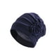 thumbnail image 2 of Minnieouse Poliéster Damas Turbante Lavable Color sólido Elegante Gorra tradicional Oficina Compras Head Wrap Diadema Bonnet Sombreros Azul oscuro, 2 of 6