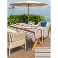thumbnail image 5 of Outdoor Tablecloth with Umbrella Hole for Patio/Picnic/Party/Camping, Beige Khaki Striped Waterproof Table Cloth Rectangle Table Cover Washable, Farmhouse Stripes Modern Abstract Art (60"x 120"), 5 of 8