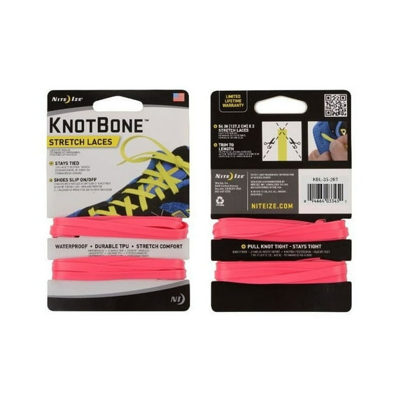 Nite Ize Knotbone Stretch Laces, Neon Pink