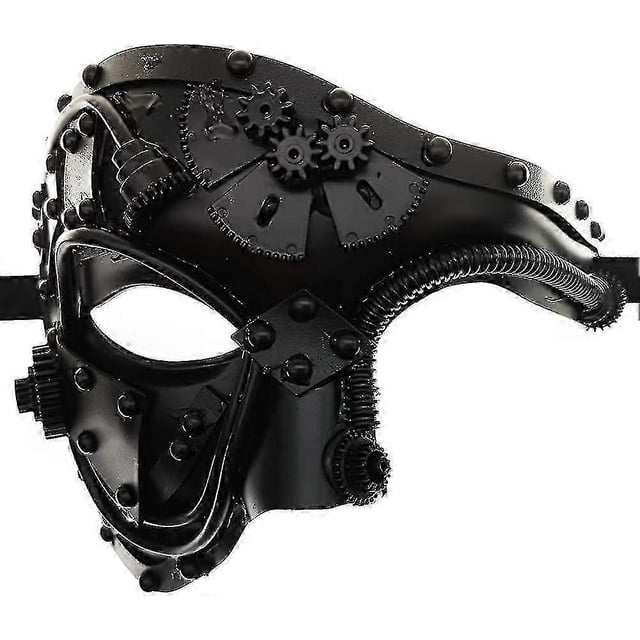 Cyberpunk mask Steampunk Metal Cyborg Venetian Mask, Masquerade Mask For Halloween Decoration Costume