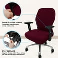 thumbnail image 2 of Unique Bargains Stretch Office Chair Cover Armchair Protector Slipcovers Burgundy M, 2 of 8
