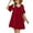 Wine Red, variant on Women Summer Tunic Dresses V Neck Casual Loose Flowy Swing Shift Dress