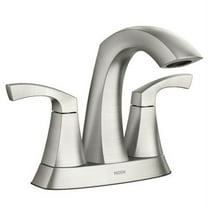 Moen Lindor Spotshield Brushed Nickel Two-Handle Bathroom Faucet 4 in.