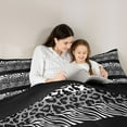 thumbnail image 5 of jejeloiu Leopard Print Texture Bedding Comforter Set,Zebra Striped Twin Comforter Sets,Gray Cheetah Pattern Bedding Set For Girl,Microfiber Bedroom Decor Reversible,2-Piece, 5 of 8