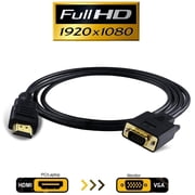HDMI to VGA Cable Gold-Plated 1080P HDMI Male to VGA Male Active Video Adapter Converter Cord Compatible for Computer, Desktop, Laptop, PC, Monitor, Projector, HDTV and More (6 Feet)