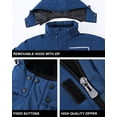 thumbnail image 4 of Tyhengta Men's Waterproof Ski Jackets Winter Coats Snow Jacket Adjustable Fleece Windbreaker Windproof Outdoor RainJackets Royal blue L, 4 of 6