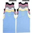 thumbnail image 2 of ToBeInStyle Juniors Pack of 6 100% Cotton Ribbed Crop Lightweight Tank Tops - Soft Assortment - Large, 2 of 5