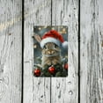 thumbnail image 5 of 1pc Vintage Iron Christmas Bunny Metal Sign, Santa Hat Rabbit with Evergreen Branch and Holiday Ornaments, Festive Wall Art for Home, Bar, Cafe, Garden, Farmhouse Decor, Indoor/Outdoor Decoration, 5 of 8