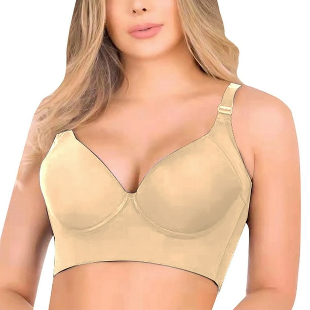 Gibobby Brasier sin varillas para mujer Ropa interior ajustable deportiva Anillo de para mujer Pechos grandes Mostrar coleccion pequena Pechos laterales Reunir Beige 34 75C Walmart en linea