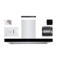 thumbnail image 2 of Hauslane Chef Series WM-739 36” Wall Mount Range Hood T-Style Black Glass 3 Speed Pro Suction Touch Control Baffle Filters 120V Convertible, 2 of 11