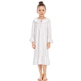 thumbnail image 6 of Uccdo Teens Big Girls Cotton Nightgown Long Sleeve Pajamas Sleepshirts Dress Sleepwear Loose Fit 5-14 Years, 6 of 7