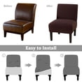 thumbnail image 4 of SHANNA Armless Accent Chair Slipcover, Removable Stretch Spandex Jacquard Knitted Chair Covers for Hotel Dinner Living Room (Coffee), 4 of 10