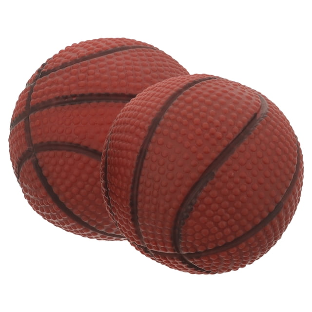 2 pelotas de baloncesto chirriantes para masticar, suaves y chirriantes, interactivas.