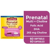 Nature Made Prenatal Vitamins Softgels + Choline Supplement Capsules, 60 Count