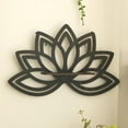 thumbnail image 2 of Wall Shelf Wood Floating Shelves Wall Art Lotus Designed Storage Display Rack, 2 of 8