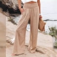 thumbnail image 3 of Pantalones casuales de mujer, estilo casual, algodón, hechos a mano, cintura media, 3 of 6