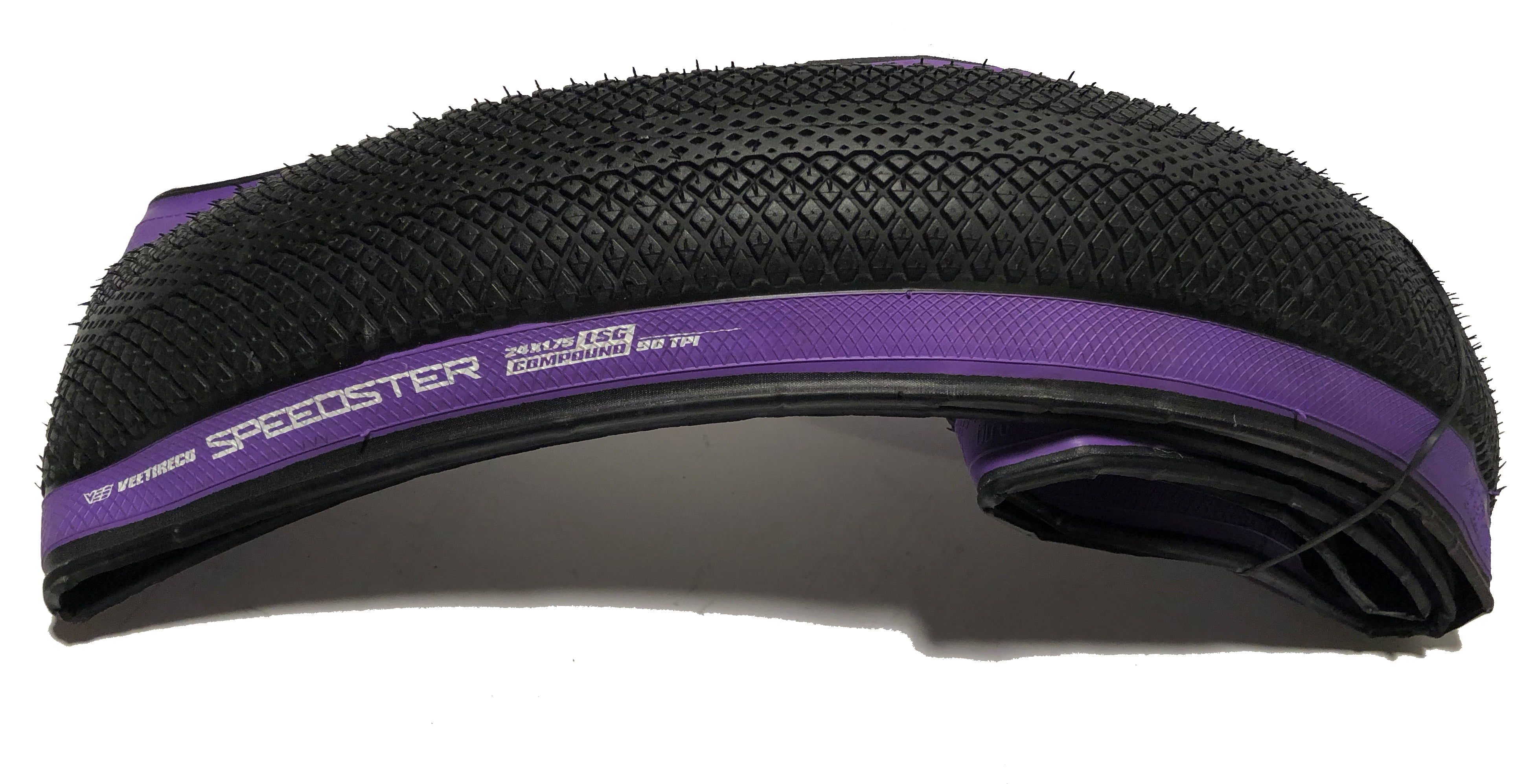 Vee Tire 24X1.75 BMX Speedster Purple Wall Folding Bead Bike Tire BMX