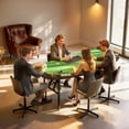 thumbnail image 2 of Soozier 72" Folding Poker Table, Portable 8 Player Blackjack Table, Green, 2 of 10