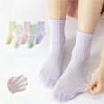 thumbnail image 5 of shoper 5 Pairs Girls Mid-Crew Socks Breathable Mesh Summer Thin Lightweight Socks for Kids Comfort Fit Non-Irritating 1-12 Years A L, 5 of 6