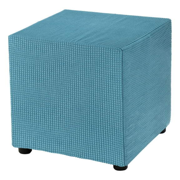 Square Ottoman Cover 18x18x18inch Polyester Ottoman Slipcovers, Teal