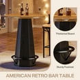 thumbnail image 4 of 39.4" H Bar Pub Table, Round Bistro Cocktail Table, Industrial Home Bar High Top Unit（2PC), 4 of 7