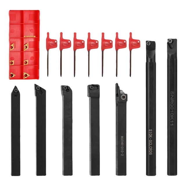 Herramientas de Torno de 10 Mm, Herramienta de Ranurado con Inserciones, Herramientas de Precisión de Varilla de Torneado kusrkot Barra aburrida de torno