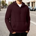 thumbnail image 2 of Hoodies for Men Quarter Zip Pullover Sweatshirt Vintage Long Sleeve Hoodie Color: Size: XXXL, 2 of 5