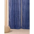 thumbnail image 4 of The Art Box Blue Crushed Velvet Curtains Room Darkening Rod Pocket Window Curtains, 2 Panels, 52"W x 63L" in, 4 of 10