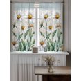 thumbnail image 4 of Vintage Flowers Tier Curtains 45 Inch Length,Sheer Curtains for Bedroom Living Room Window White Daisy Spring Floral Summer Botanical Small Half Window Kitchen Curtains & Drapes 27.5"x45" 2 Panels, 4 of 6