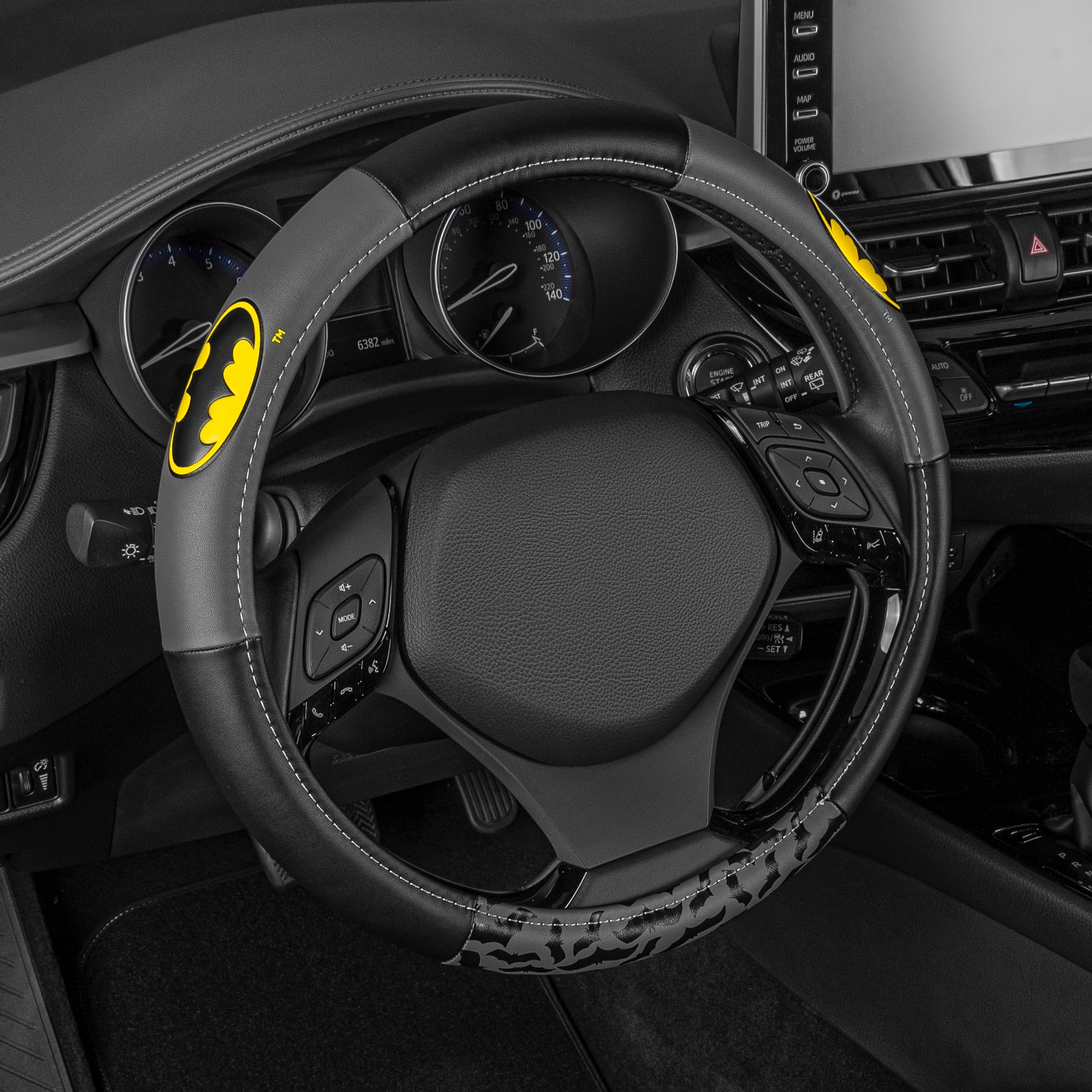 Batman Car Steering Wheel Cover - Universal Fit Steering Wheel Cover with Officially Licensed Warner Brothers Graphics, Great Automotive Accessory Gift Idea for Fans