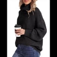 thumbnail image 3 of Suéter de Cuello Alto, Larga, Estilo Globo, Liso, para Mujer, para Invierno y Otoño. Negro XL, 3 of 6