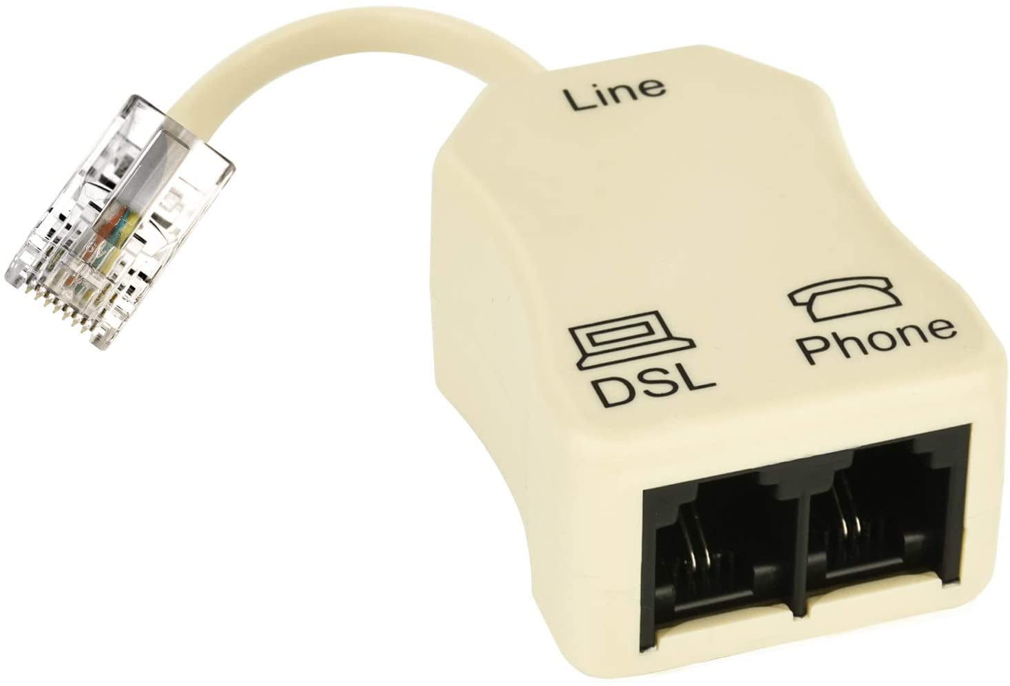 Phone Jack Splitter, Inline DSL Splitter Filter for Phone Line (1 Pcs