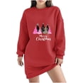 thumbnail image 1 of Pisexur Robe de Noël pour Femmes Mode Imprimé Arbre de Noël Col Rond Robe Chandail en Molleton Décontractée Manches Longues Robe de Fête d'Automne Mini Robe, 1 of 4