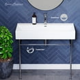 thumbnail image 2 of Claire 40 Ceramic Console Sink White Basin Chrome Legs, 2 of 10