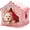 Pink1, variant on Indoor Dog House with Frame, Cute Dog Tent Bed with Cover Cave, Breathable, Washable, and Foldable House, Suitable for 10-20 Lb Puppy and Cats, Medium (17"×17"×17"), Pink