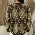 thumbnail image 4 of Sweaters for Women Oversized Knit Pullover Crewneck Colorblock Long Sleeve Fall Winter Tops, 4 of 4