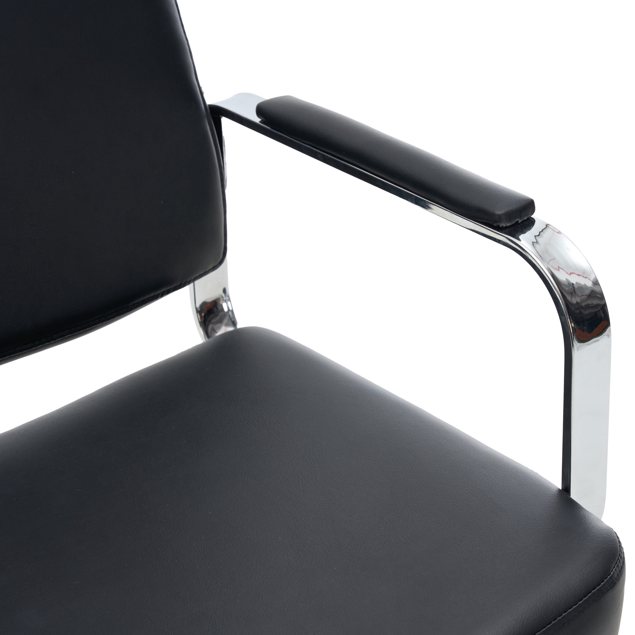 Noble House 360° Swivel Salon Styling Chair with Footrest, Adjustable Height, Black + Silver