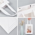 thumbnail image 4 of 10 paquetes de bolsas de papel kraft blancas con ventana transparente de 8 x 6 x 4 pulgadas, bolsas de regalo con asa para regalos de boda, propuestas, dulces y regalos., 4 of 9