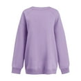 thumbnail image 4 of Women's Oversized V-Neck Sweatshirt, Soft Solid Color Pullover Top with Long Sleeves, Comfortable Loose Fit Casual Shirt, Breathable Everyday Wear for Fall Season and Leisure Activities Purple XXXL, 4 of 5