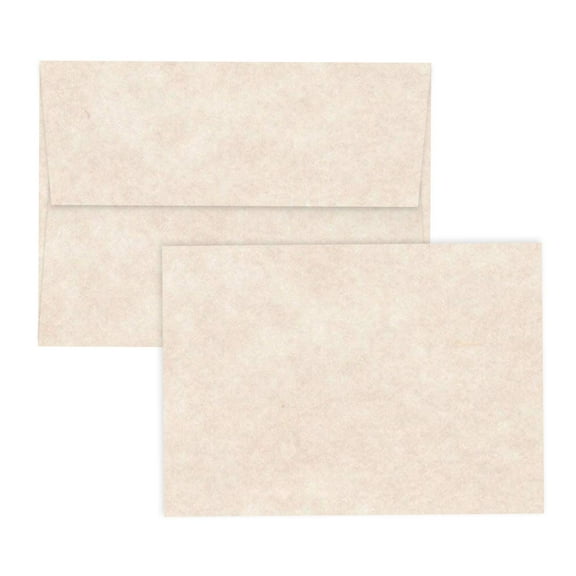 Stationery Parchment Cards and Matching Envelopes | Color: Natural Cream - Blank Greeting Note Card | A7-5x7 Inches | 65 Cover, 176 (gsm) | 50 Per Pack (Flat Cards)