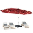 thumbnail image 5 of 15ft Patio Umbrella with Light and Base Included, Double Sided Outdoor Large Rectangular Patio Umbrella with Crank Handle, for Lawn Garden,Home,Outdoor Activities, 5 of 8