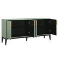 thumbnail image 6 of Sideboard Buffet Cabinet, 4 Door Storage Cabinet with Wood Leg, Aluminium Handle and 3 Adjustable Shelves, 6 of 8