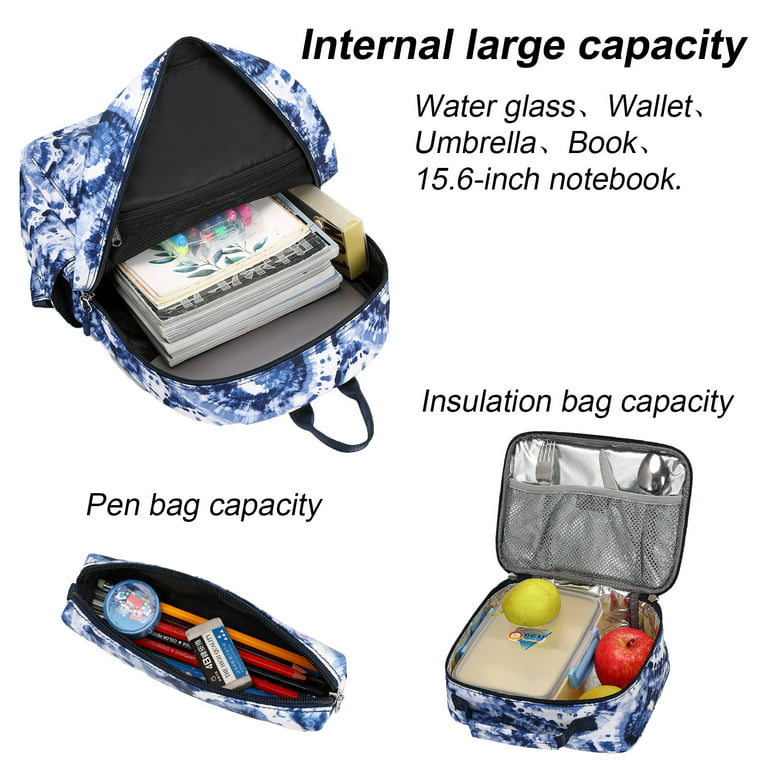 Large Capacity Backpack Set with Lunch Box For Middle School Students