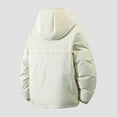 thumbnail image 5 of Mrmaere Men's Hooded Puffer Jacket Full-Zip Multi-Pocket Quilted Warm Stylish Outerwear for Daily & Outdoor Beige L, 5 of 5