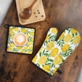 thumbnail image 5 of Yellow Lemon Fruit Slices White Pattern Kitchen Oven Mitt and Pot Holder Sets 2 Pcs for Baking, Cooking and Grilling, Heat Resistant Up To 392 °F, 5 of 7
